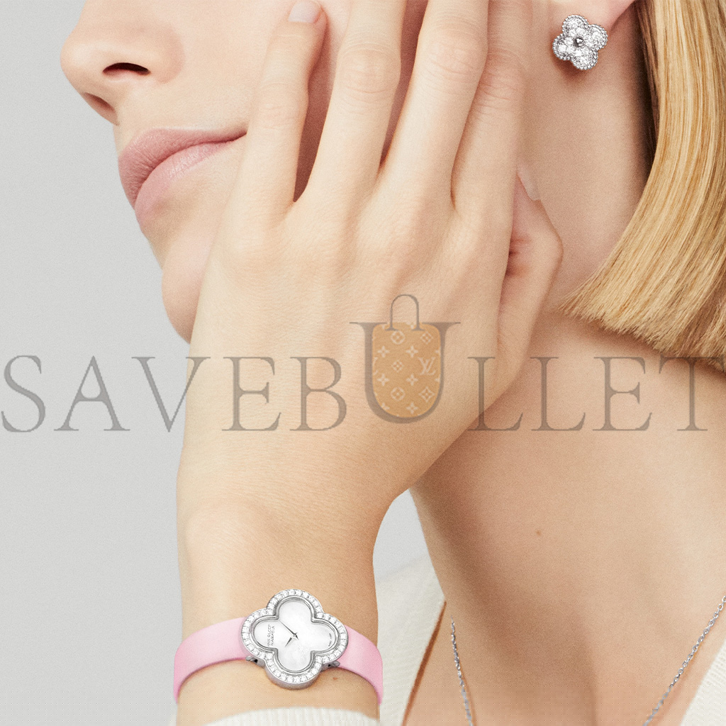 van cleef arpels vintage alhambra earrings - white gold, Di*m*nd  vcara44600